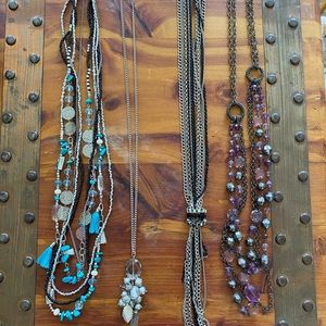 Costume jewelry long necklaces